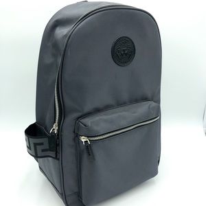Versace Fragrance Backpack Gray Logo Backpack